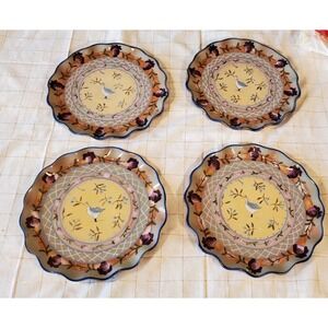 Zrike Dinner Plates Set Of 4 Design By Danna Cullen Avignon Goose Folk Art